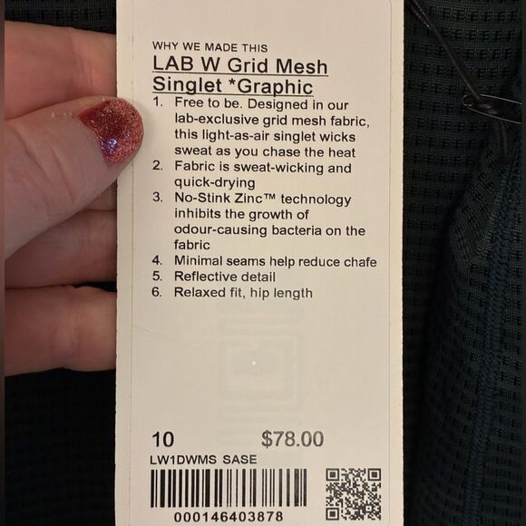 NWT LULULEMON Limited Edition Lab Grid Mesh Singlet Graphic Terra Cosmo Size 10 - Picture 13 of 13